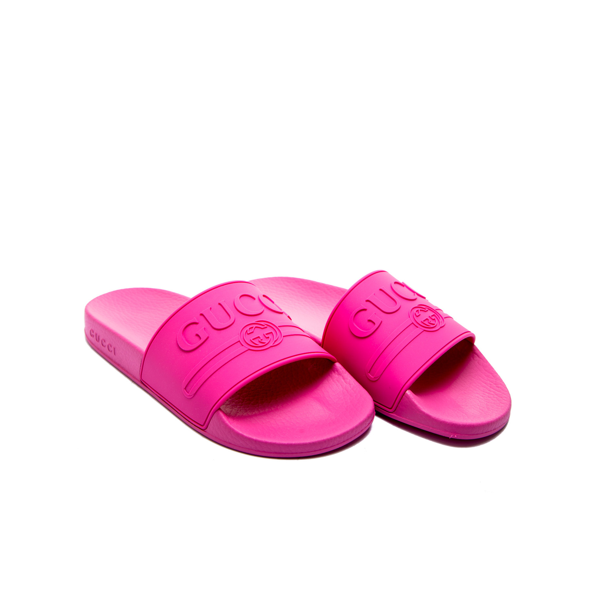 Gucci Logo Rubber Slide Sandal Pink | Derodeloper.com