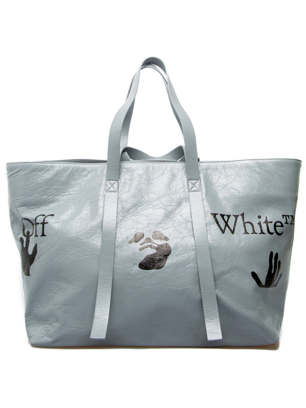 OFF-WHITE: Off White commercial tote bag in nylon - White