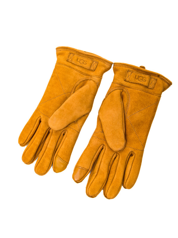 UGG  m 3 point leather glove bruin