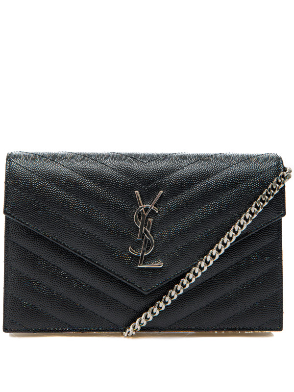 Saint Laurent ysl c. wallet (189y) mono zwart