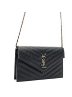 Saint Laurent ysl c. wallet (189y) mono zwart