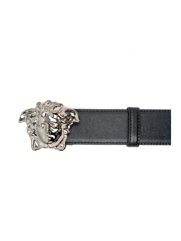 black versace belt silver buckle