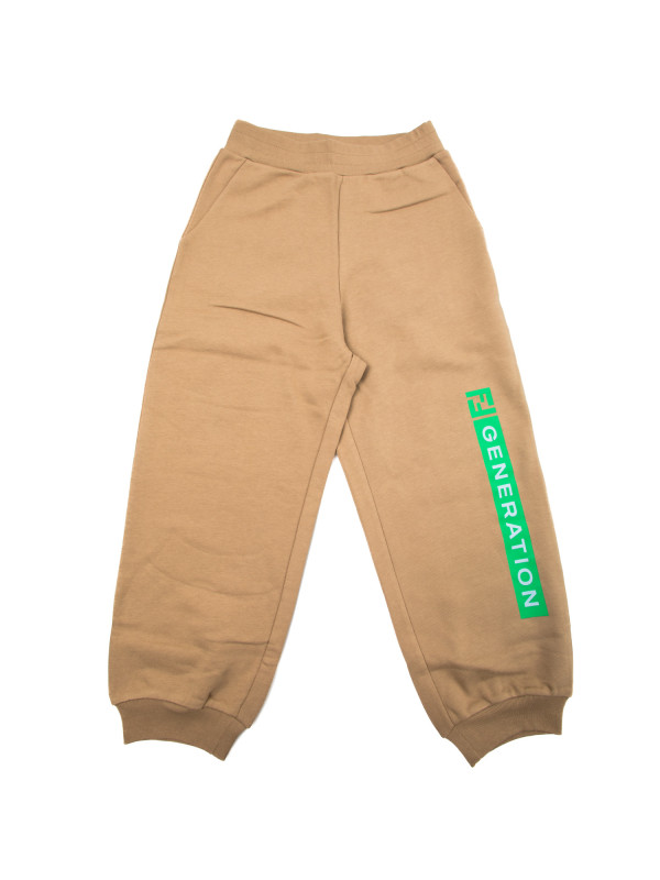 Boys FF Logo Trousers in Beige