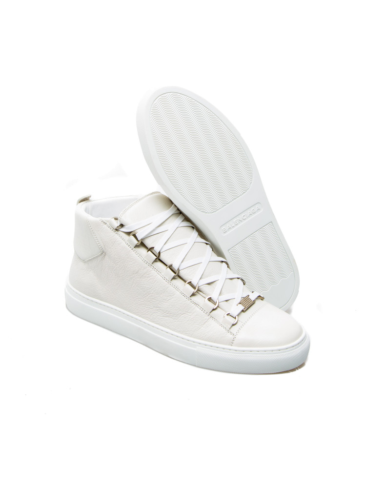 Balenciaga Men039s White Paris Canvas High Top Sneakers New  eBay