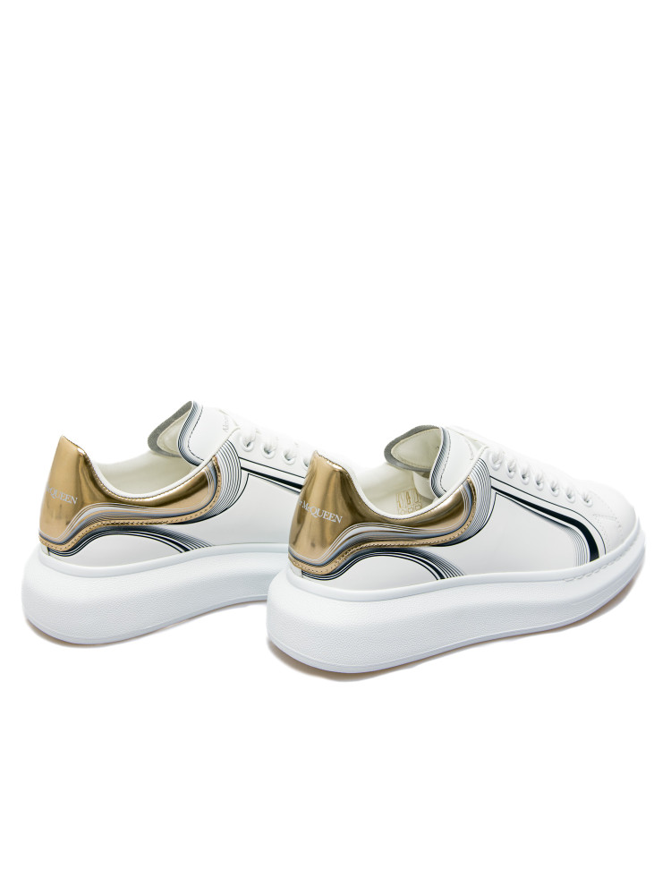 Shop alexander mcqueen Street Style Bi-color Leather Logo Metallic Sneakers  (750336 WIDJP 8834 white/vanilla/blk) by sutong83gv