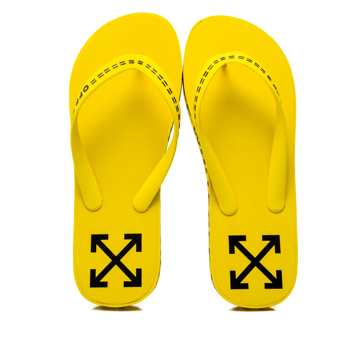 off white yellow flip flops