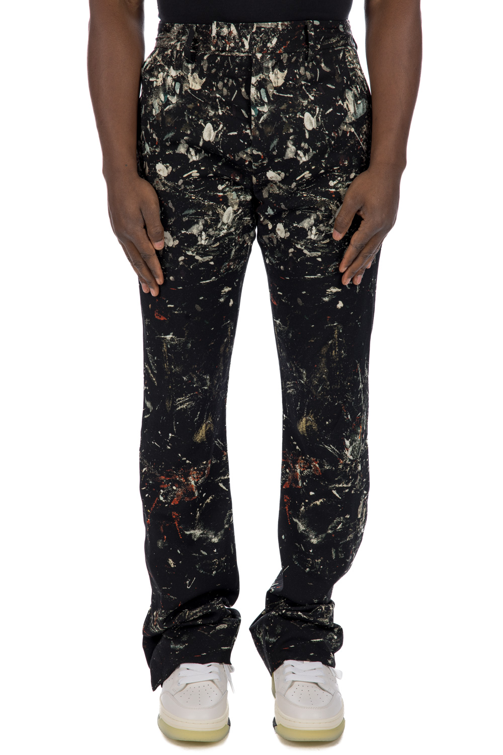 Paint Splatter Flared Jeans in Black - Amiri