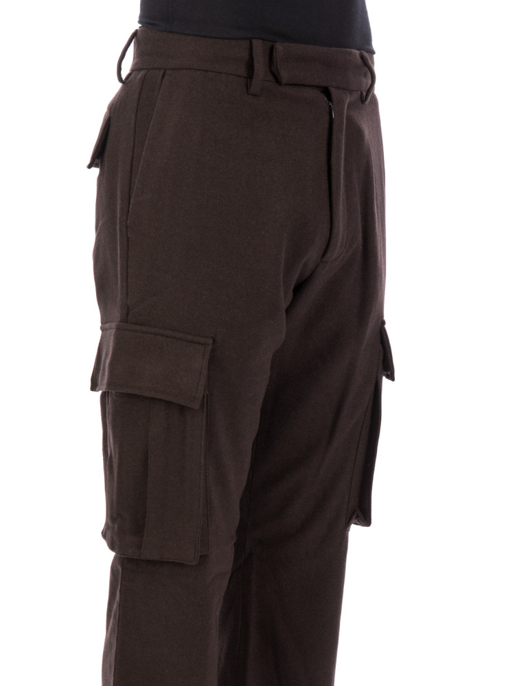 $1390 Mens AMIRI Wool Flare Cargo Pants Brown 34