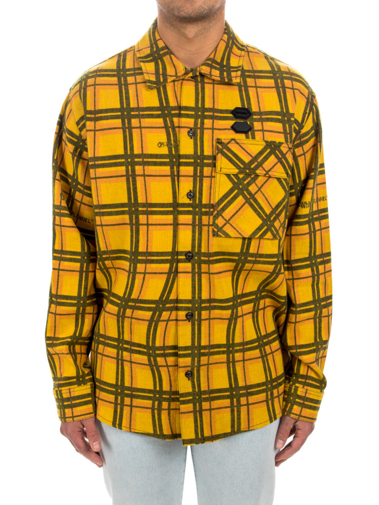 off white flannel check shirt