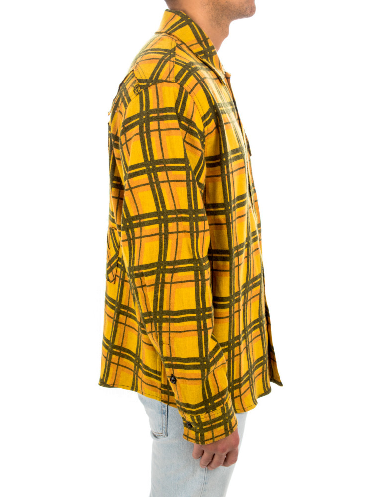 yellow off white flannel