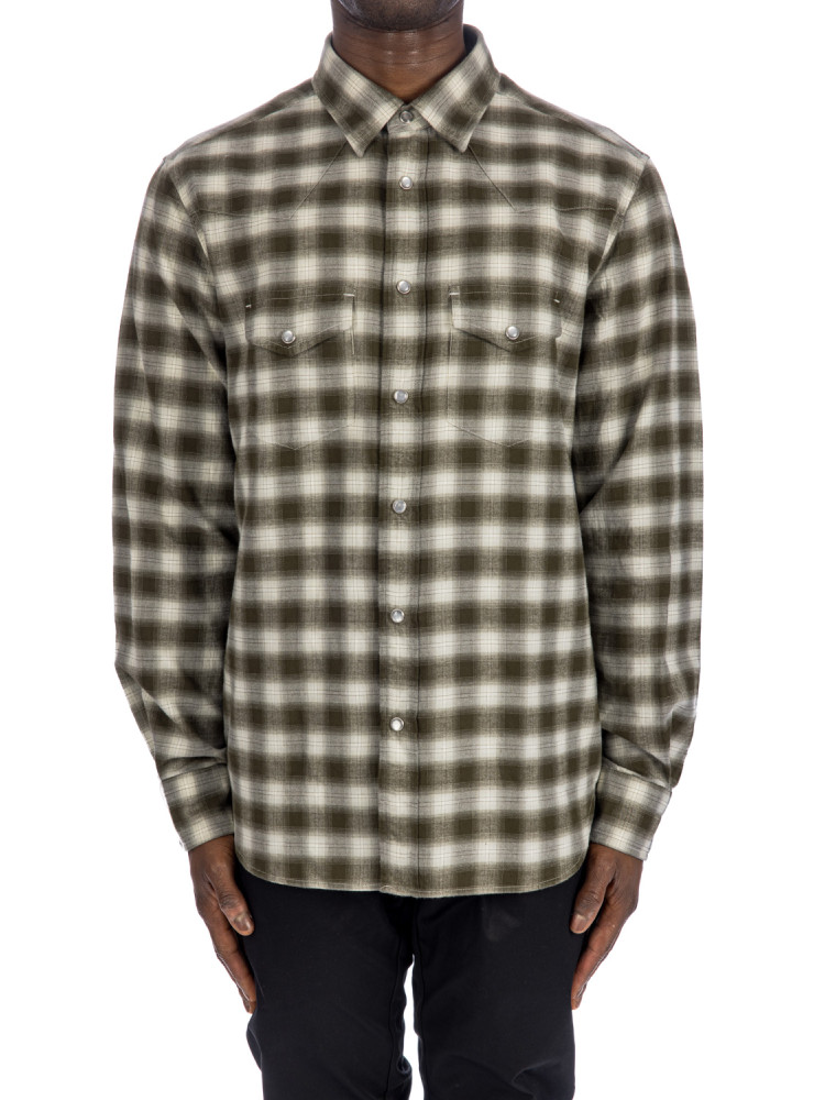 Tom Ford check western shirt Tom Ford  CHECK WESTERN SHIRTgrijs - www.credomen.com - Credomen