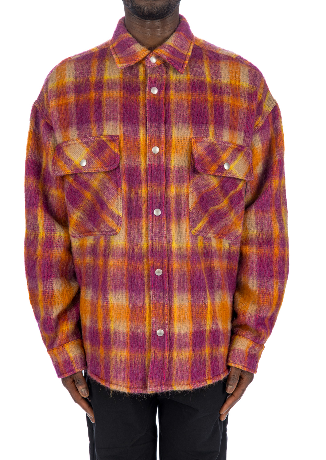 Palm angels checked shirt hot sale beige