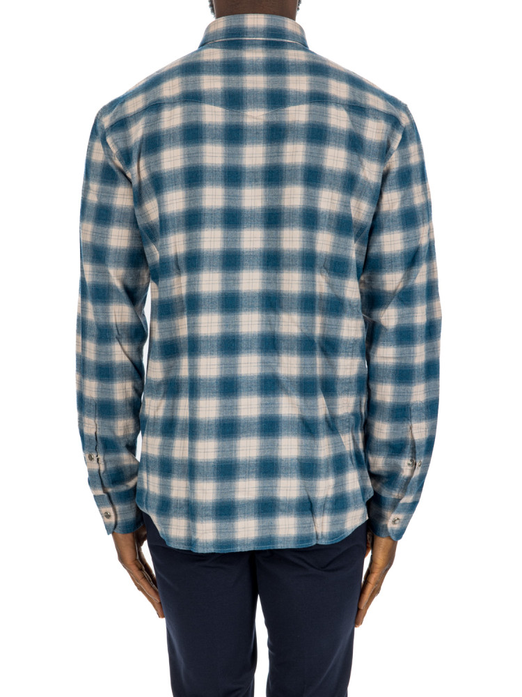 Tom Ford check western shirt Tom Ford  CHECK WESTERN SHIRTblauw - www.credomen.com - Credomen