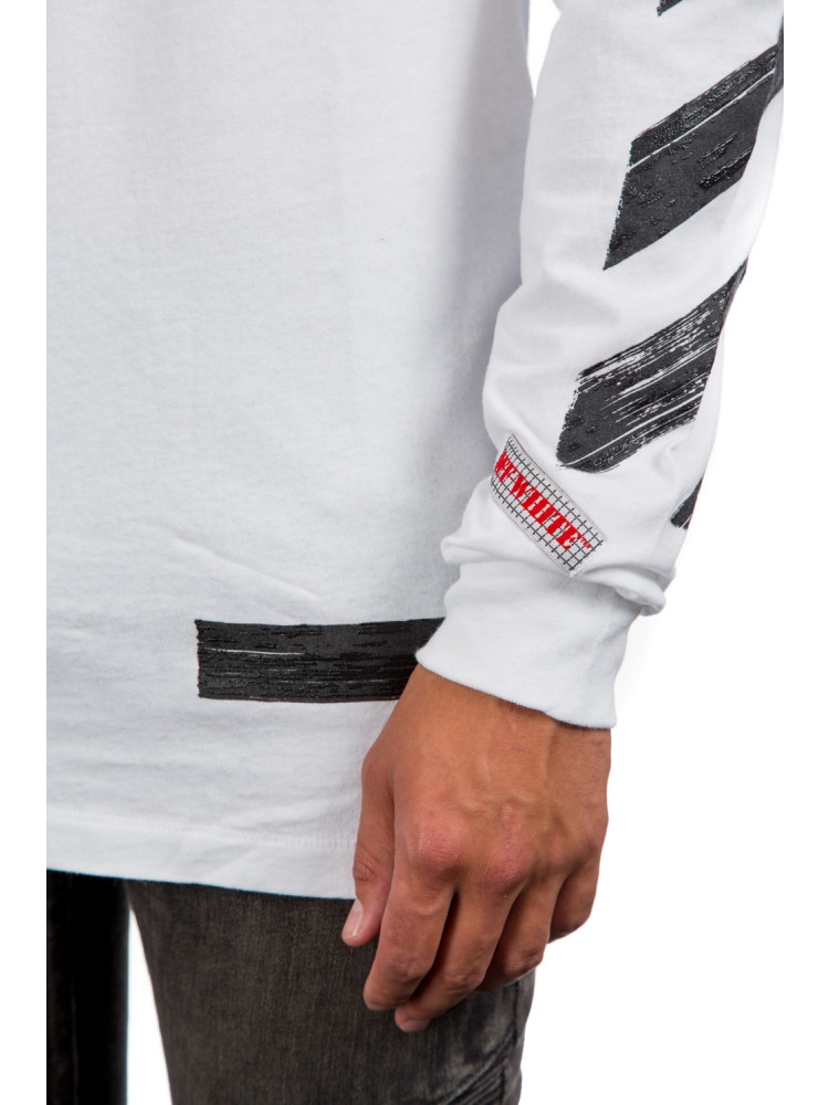 Off White Diag Brushed Tee Ls | Credomen