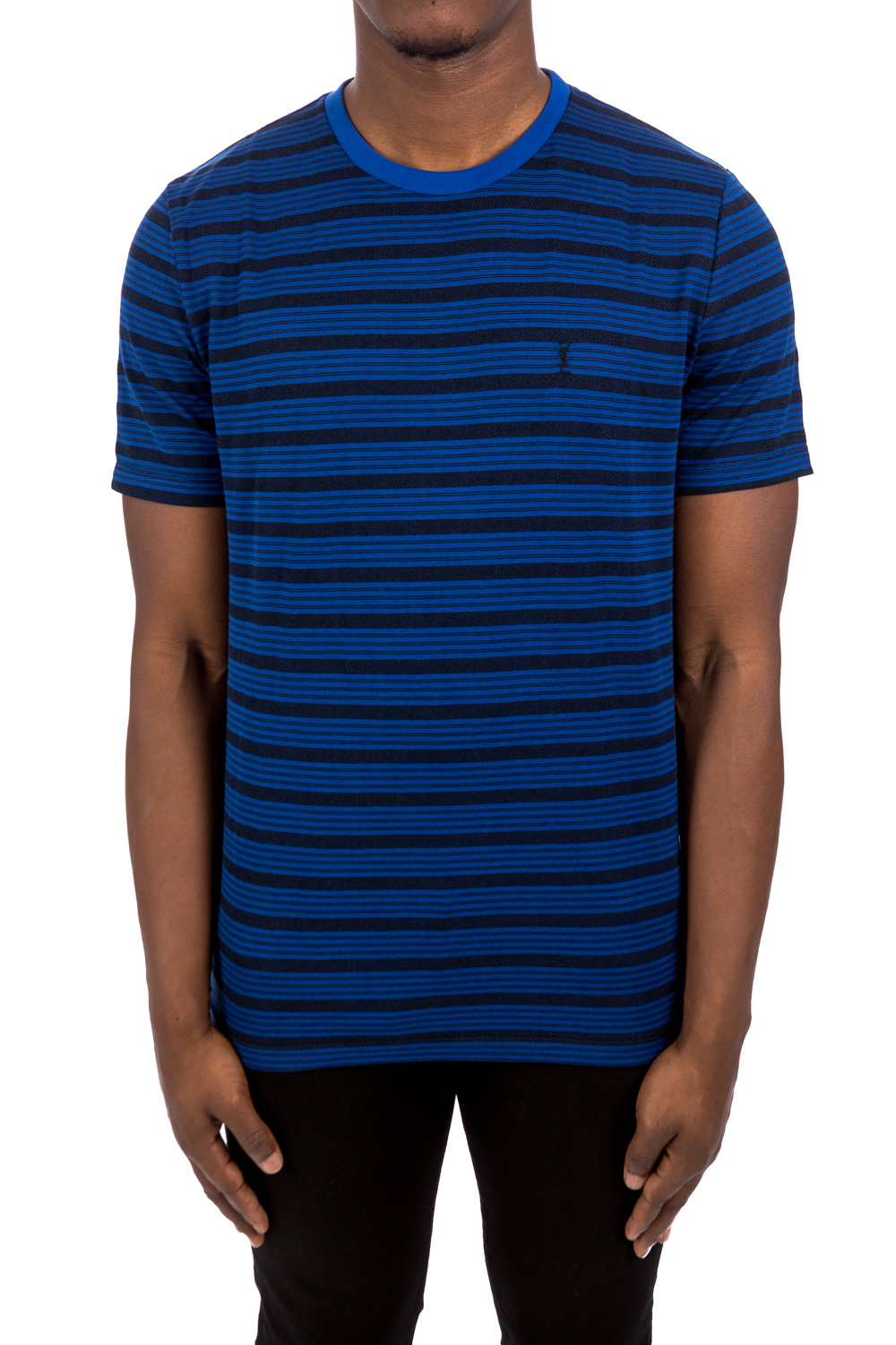 Saint Laurent Blue And Dark Blue Striped T-shirt