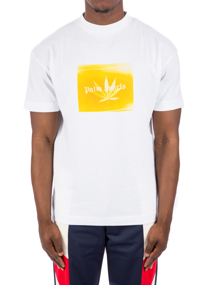Palm Angels Palm Angels White T-shirt With Yellow Star Size XL -   Portugal