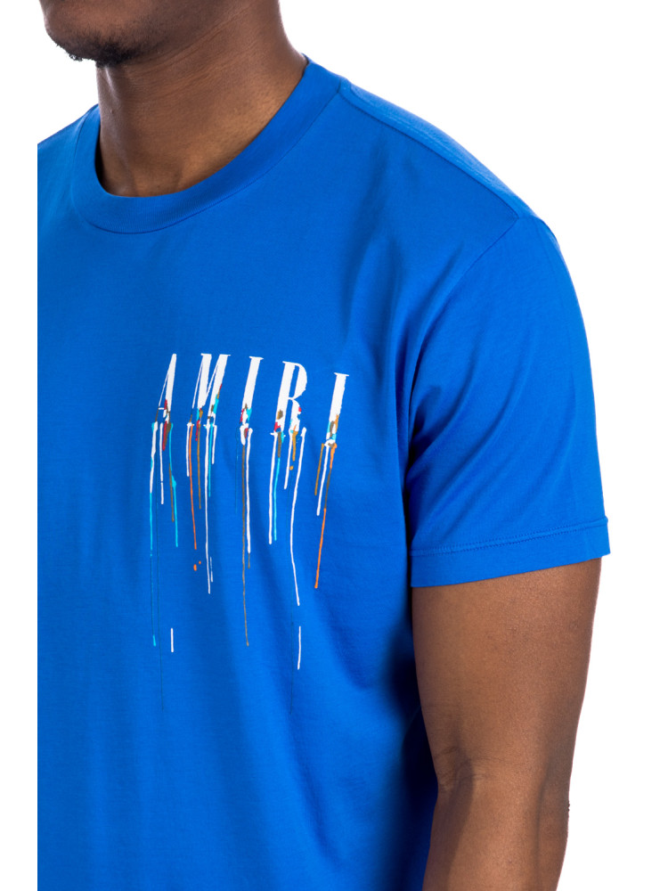 Amiri Paint Drip Blue T-shirt for Men