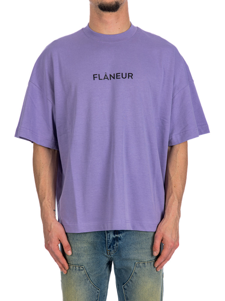 Flaneur Homme box logo t-shirt Flaneur Homme  BOX LOGO T-SHIRTpaars - www.credomen.com - Credomen