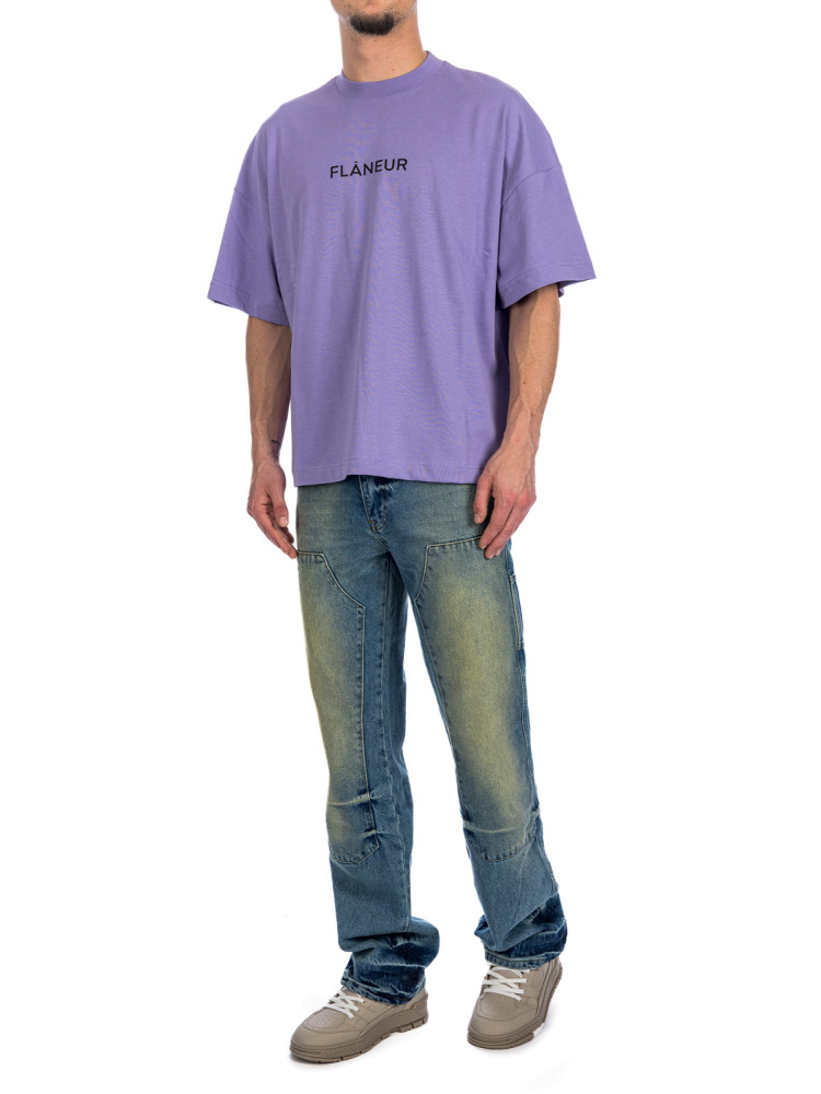 Flaneur Homme box logo t-shirt Flaneur Homme  BOX LOGO T-SHIRTpaars - www.credomen.com - Credomen