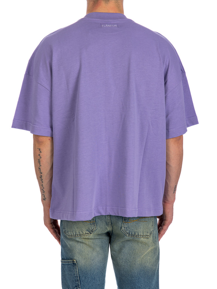 Flaneur Homme box logo t-shirt Flaneur Homme  BOX LOGO T-SHIRTpaars - www.credomen.com - Credomen