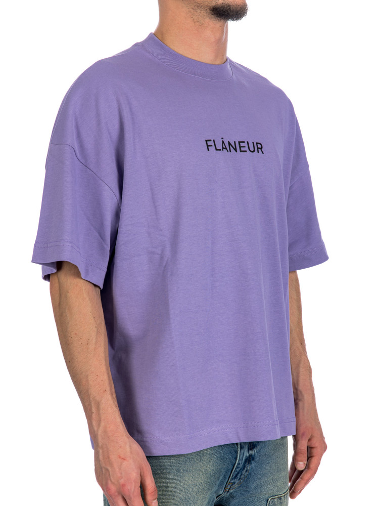 Flaneur Homme box logo t-shirt Flaneur Homme  BOX LOGO T-SHIRTpaars - www.credomen.com - Credomen