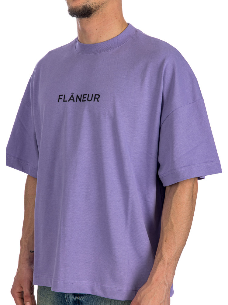 Flaneur Homme box logo t-shirt Flaneur Homme  BOX LOGO T-SHIRTpaars - www.credomen.com - Credomen