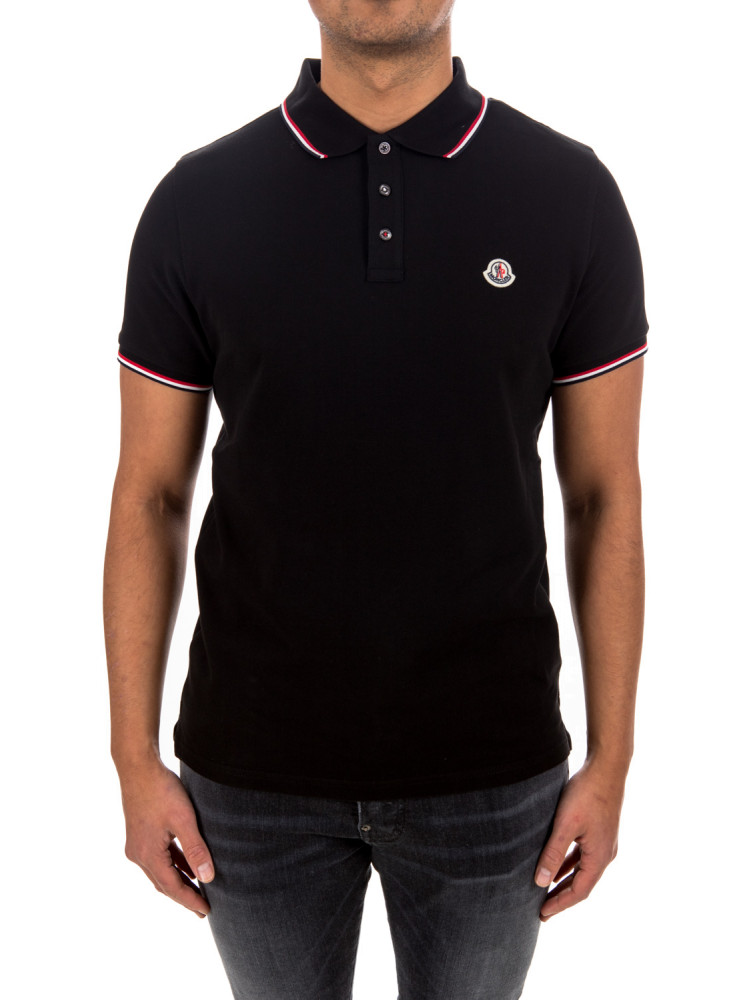 Moncler ss polo shirt Moncler  SS Polo Shirtzwart - www.credomen.com - Credomen