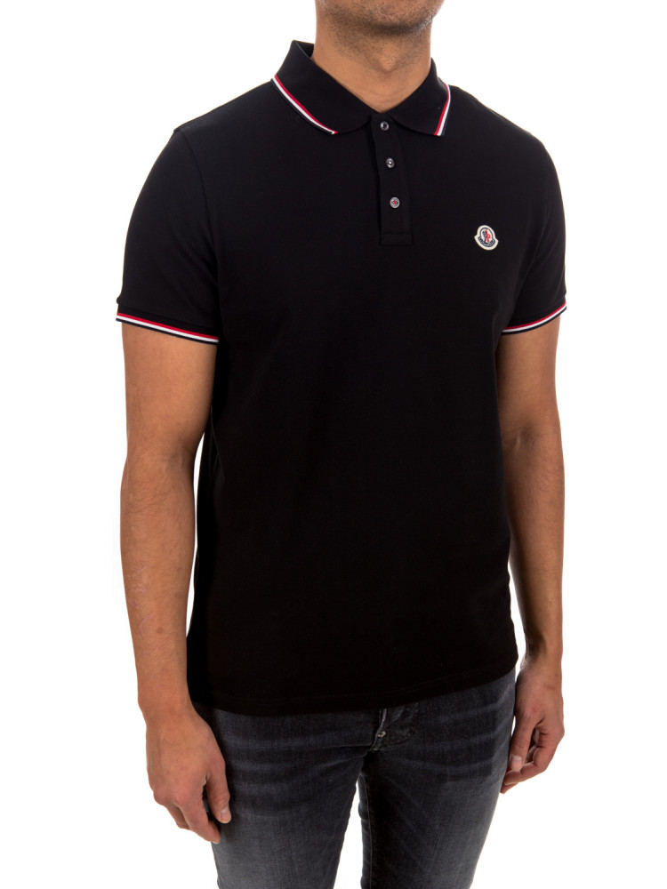 Moncler ss polo shirt Moncler  SS Polo Shirtzwart - www.credomen.com - Credomen