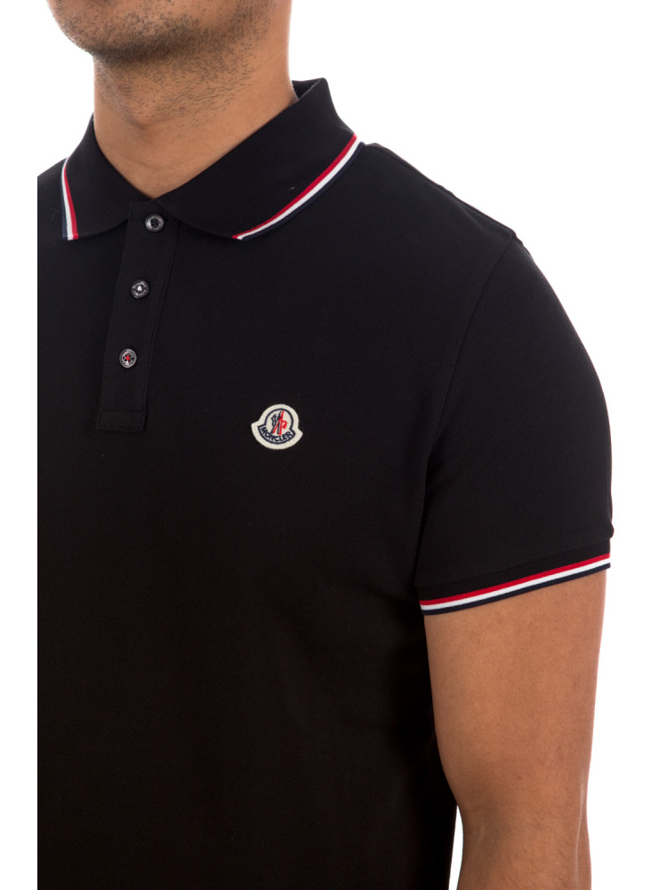 Moncler ss polo shirt Moncler  SS Polo Shirtzwart - www.credomen.com - Credomen