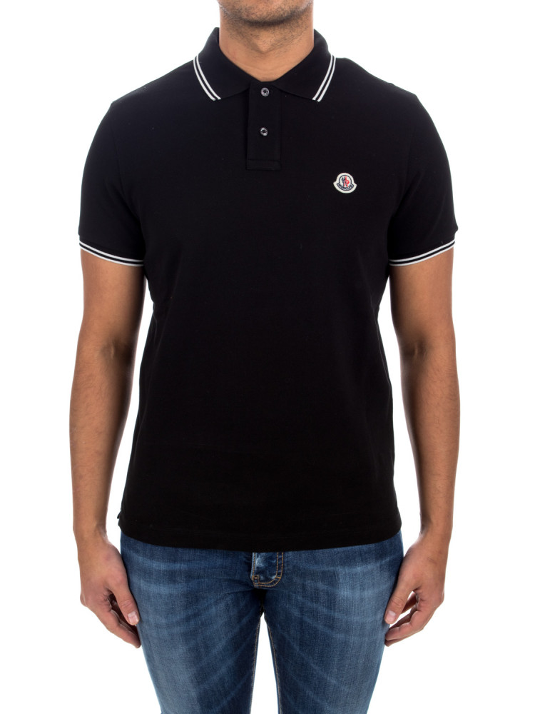 Moncler ss polo shirt Moncler  SS Polo Shirtzwart - www.credomen.com - Credomen