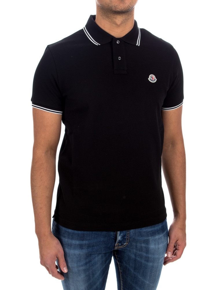 Moncler ss polo shirt Moncler  SS Polo Shirtzwart - www.credomen.com - Credomen