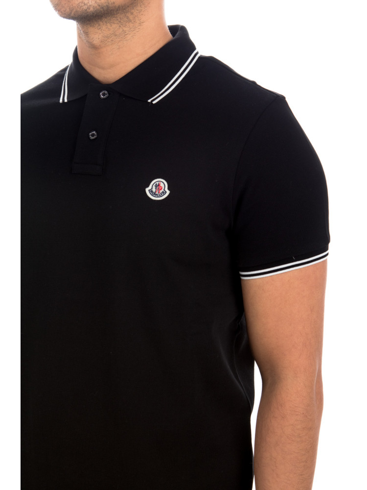 Moncler ss polo shirt Moncler  SS Polo Shirtzwart - www.credomen.com - Credomen