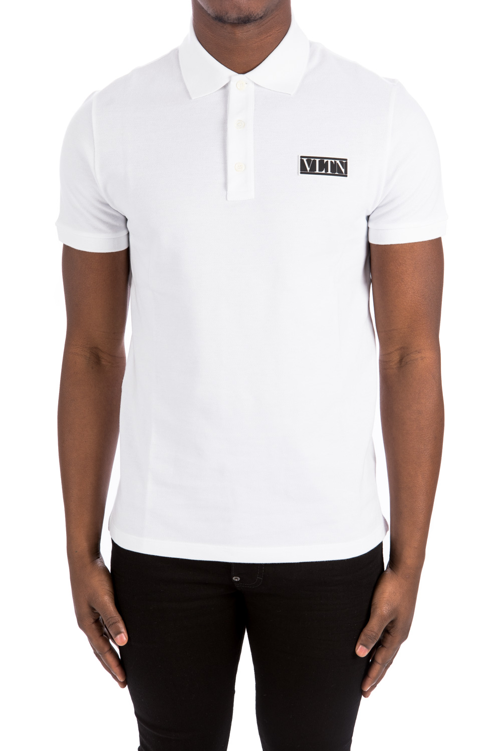 white vltn polo