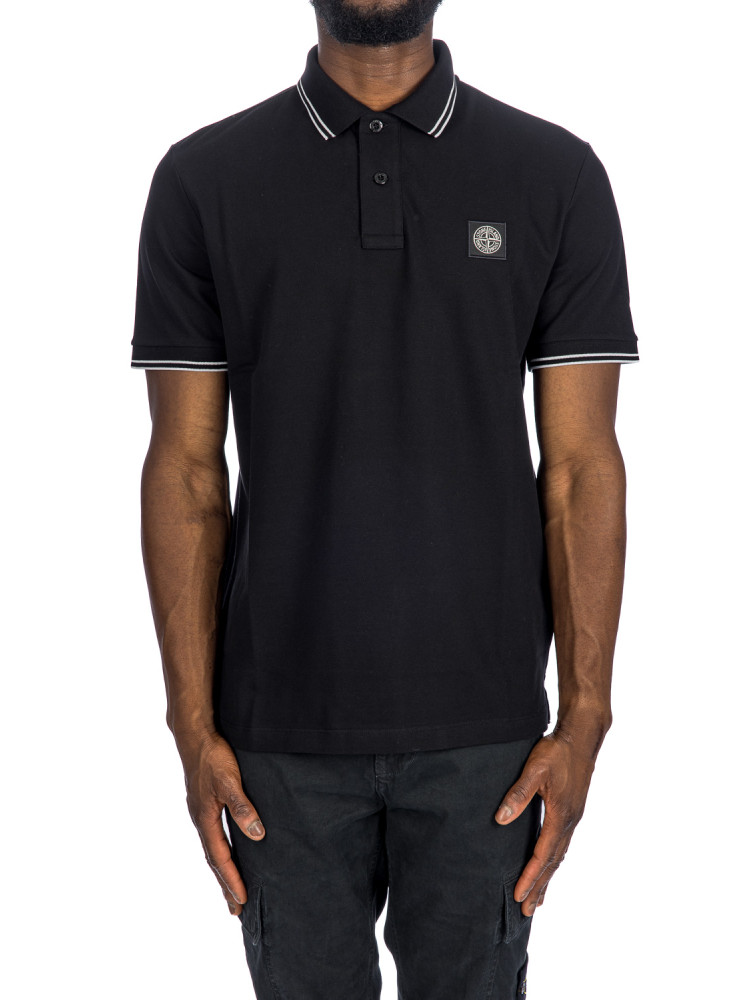 Stone Island polo m/c slim fit Stone Island  POLO M/C SLIM FITzwart - www.credomen.com - Credomen