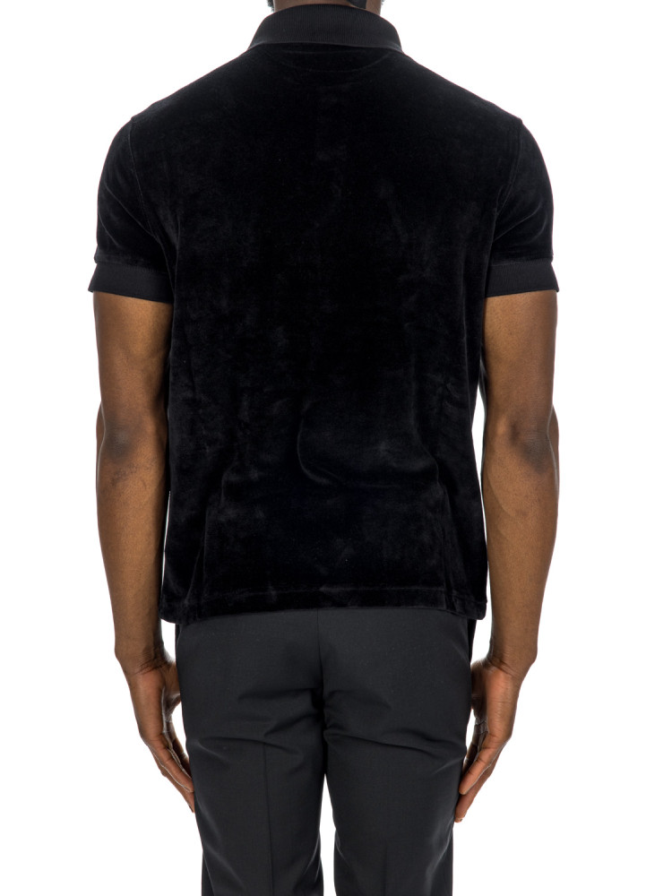 Tom Ford modal velour ss polo Tom Ford  MODAL VELOUR SS POLOzwart - www.credomen.com - Credomen