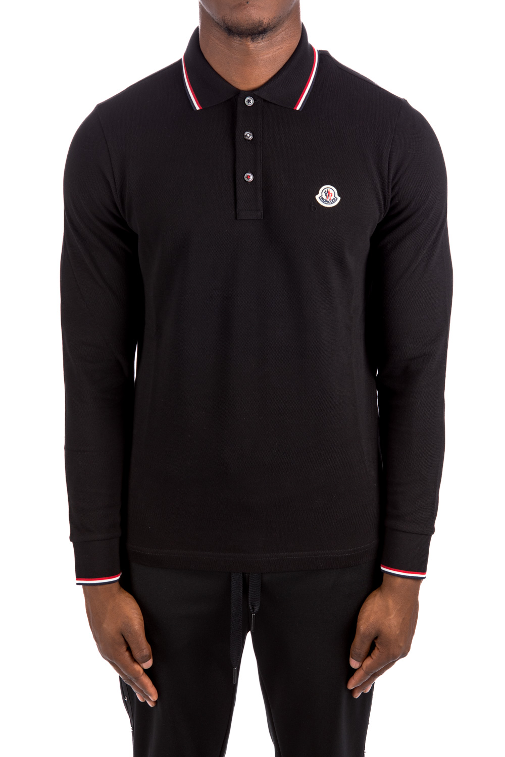 moncler long sleeve polo black