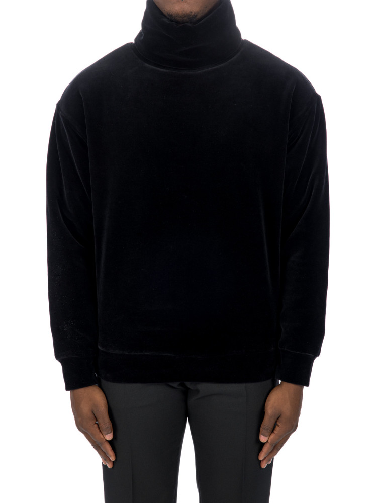 Saint Laurent cropped panelled sweatshirt - Black