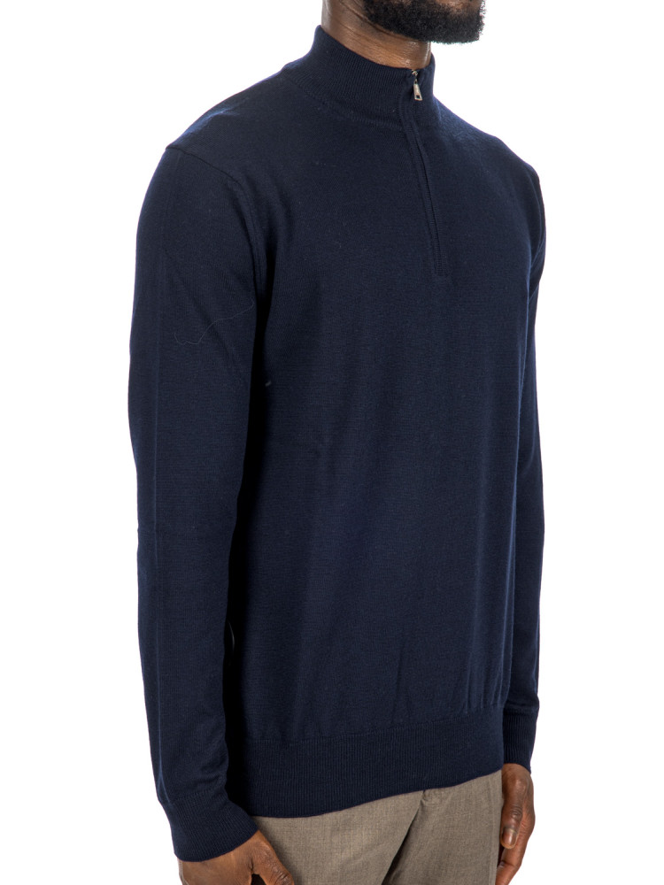 Aurélien cashwool zipper sweat Aurélien  CASHWOOL ZIPPER SWEATblauw - www.credomen.com - Credomen