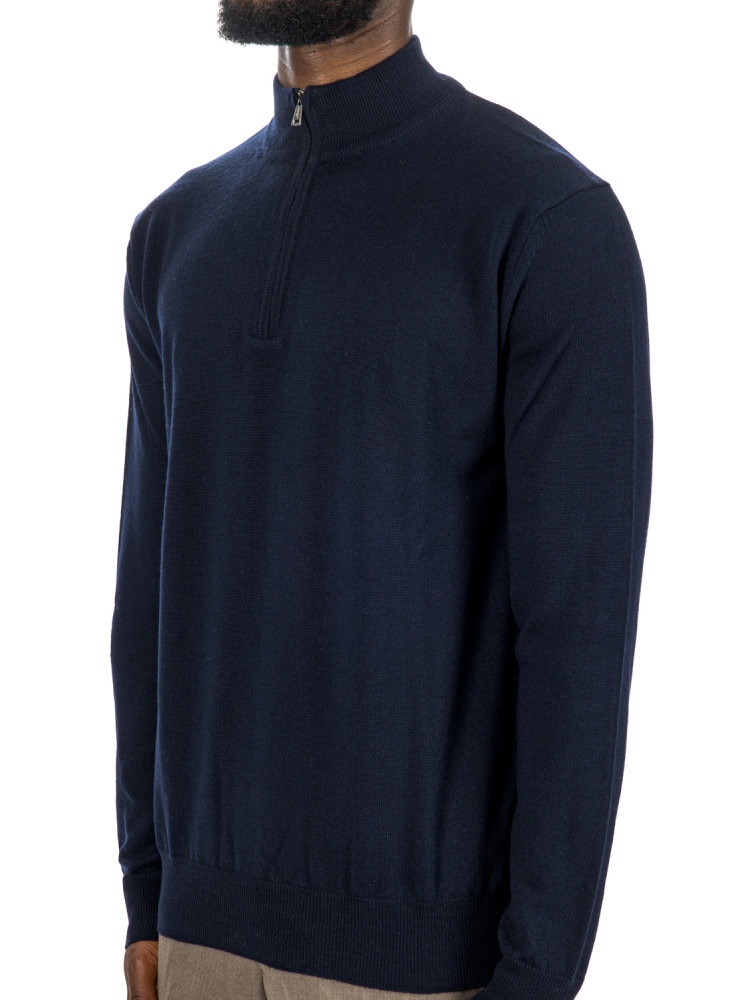 Aurélien cashwool zipper sweat Aurélien  CASHWOOL ZIPPER SWEATblauw - www.credomen.com - Credomen