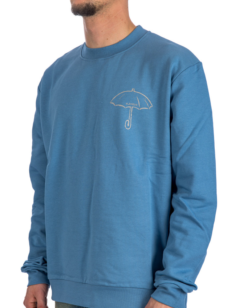 Flaneur Homme umbrella sweater Flaneur Homme  UMBRELLA SWEATERblauw - www.credomen.com - Credomen