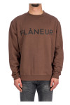 Flaneur Homme print logo sweat Flaneur Homme  PRINT LOGO SWEATbruin - www.credomen.com - Credomen