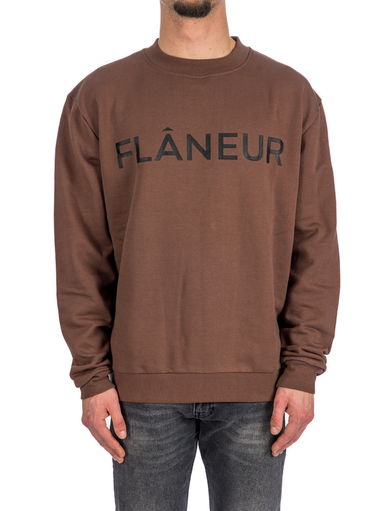 Flaneur Homme print logo sweat Flaneur Homme  PRINT LOGO SWEATbruin - www.credomen.com - Credomen