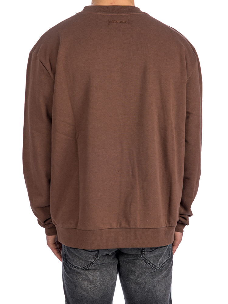 Flaneur Homme print logo sweat Flaneur Homme  PRINT LOGO SWEATbruin - www.credomen.com - Credomen