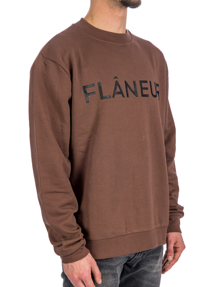 Flaneur Homme print logo sweat Flaneur Homme  PRINT LOGO SWEATbruin - www.credomen.com - Credomen