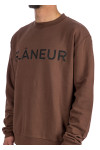 Flaneur Homme print logo sweat Flaneur Homme  PRINT LOGO SWEATbruin - www.credomen.com - Credomen