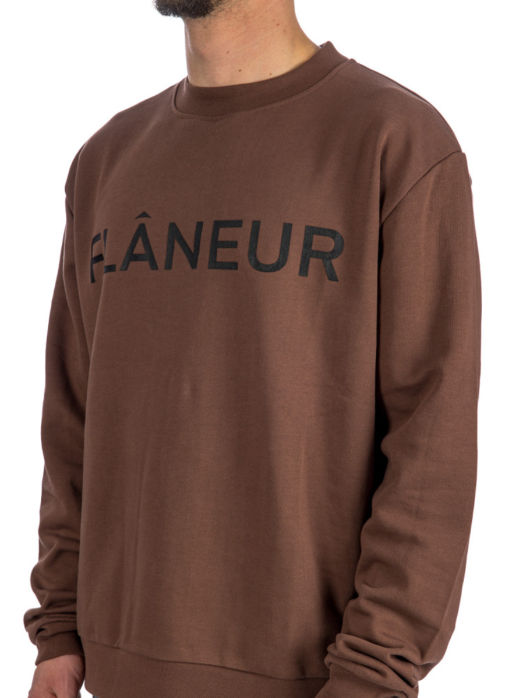 Flaneur Homme print logo sweat Flaneur Homme  PRINT LOGO SWEATbruin - www.credomen.com - Credomen