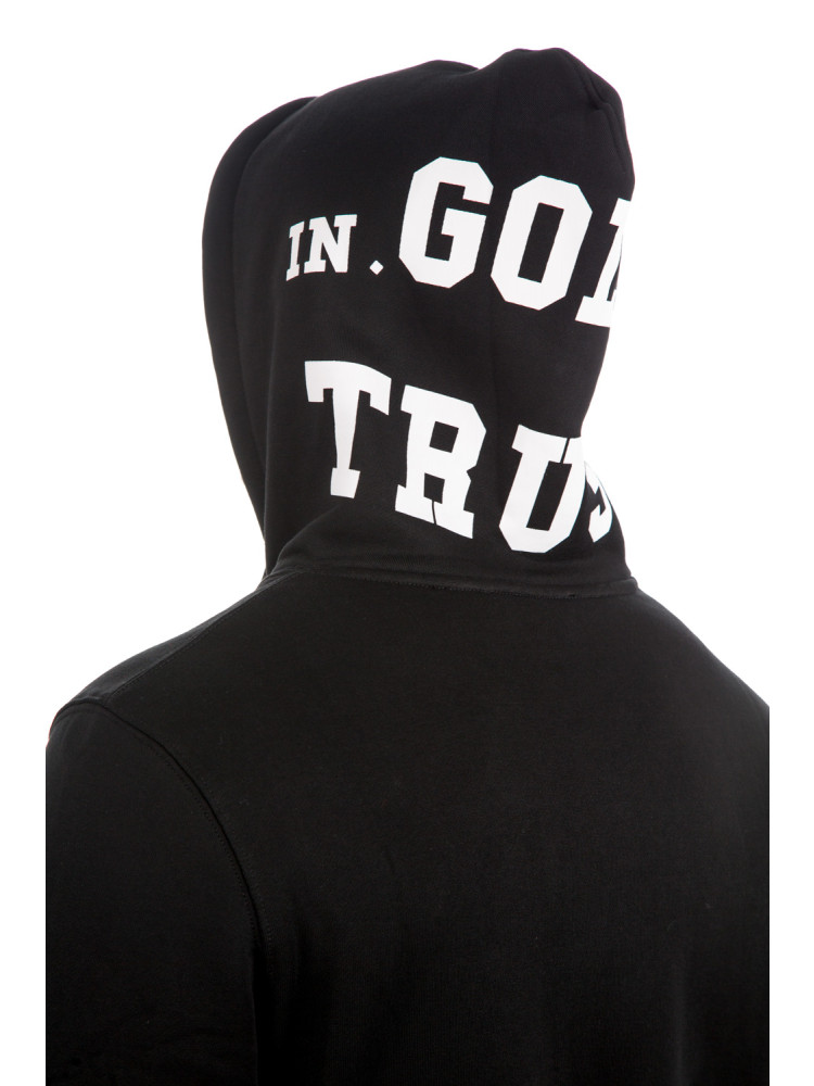 IN GOLD WE TRUST  igwt logo hood hoodie IN GOLD WE TRUST   IGWT Logo Hood Hoodiezwart - www.credomen.com - Credomen