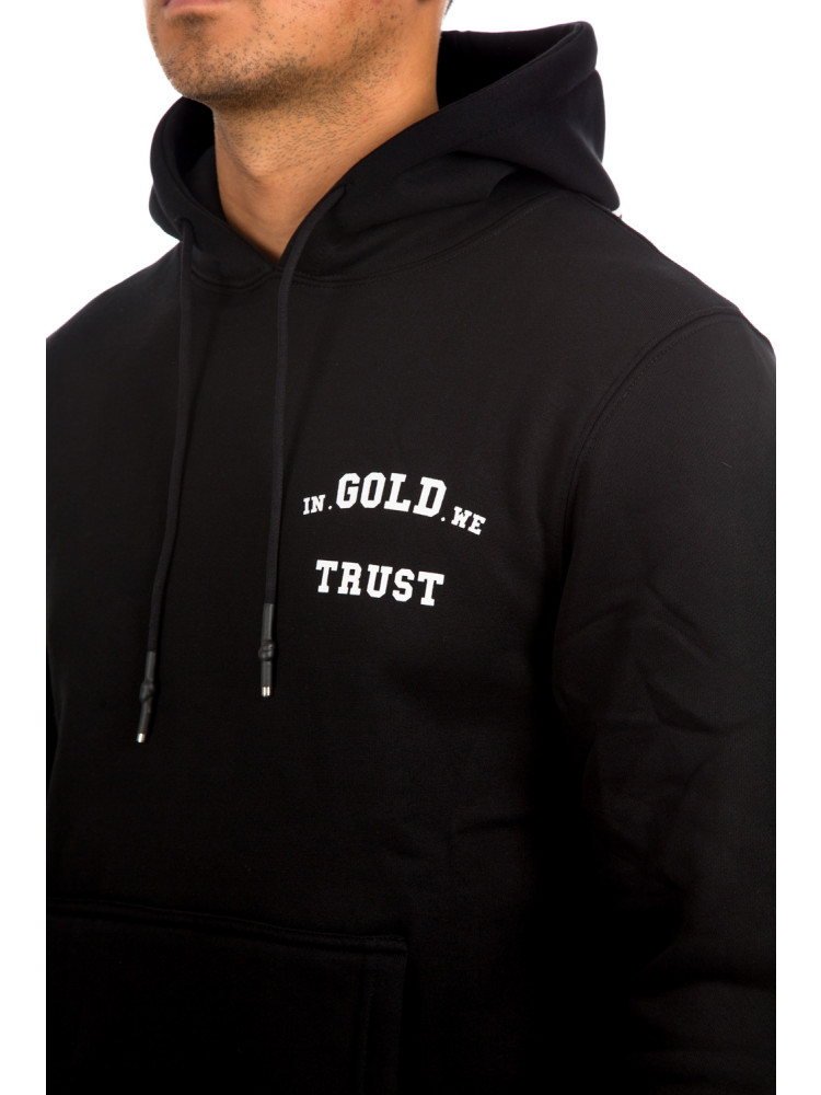 IN GOLD WE TRUST  igwt logo hood hoodie IN GOLD WE TRUST   IGWT Logo Hood Hoodiezwart - www.credomen.com - Credomen