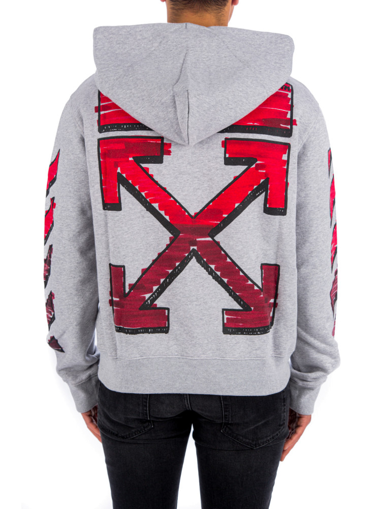 Buy Off-White Marker Slim Hoodie 'White/Red