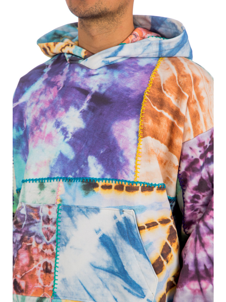 patchwork tie dye hoodie